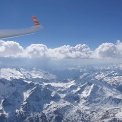 Flugwegposition um 13:51:21: Aufgenommen in der Nähe von Gemeinde Mörtschach, Österreich in 3559 Meter