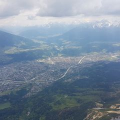 Flugwegposition um 11:24:42: Aufgenommen in der Nähe von Gemeinde Rum, Österreich in 2608 Meter