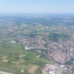 Flugwegposition um 14:16:06: Aufgenommen in der Nähe von Cham, Deutschland in 1225 Meter