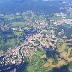 Flugwegposition um 11:29:54: Aufgenommen in der Nähe von Okres Český Krumlov, Tschechien in 1880 Meter