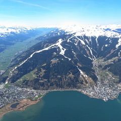 Flugwegposition um 11:04:36: Aufgenommen in der Nähe von Gemeinde Piesendorf, 5721 Piesendorf, Österreich in 2100 Meter