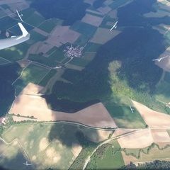 Flugwegposition um 13:37:55: Aufgenommen in der Nähe von Donau-Ries, Deutschland in 1870 Meter