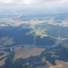 Flugwegposition um 11:13:50: Aufgenommen in der Nähe von Okres České Budějovice, Tschechien in 2184 Meter