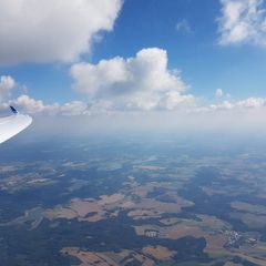 Flugwegposition um 14:31:31: Aufgenommen in der Nähe von Okres Jindřichův Hradec, Tschechien in 2423 Meter