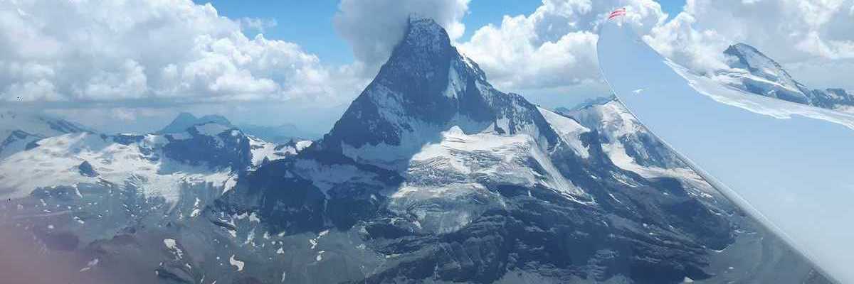 Flugwegposition um 13:01:41: Aufgenommen in der Nähe von Visp, Schweiz in 3633 Meter