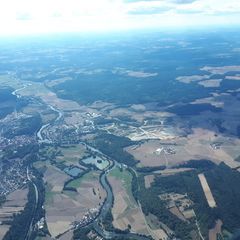 Flugwegposition um 13:34:27: Aufgenommen in der Nähe von Schwandorf, Deutschland in 2007 Meter