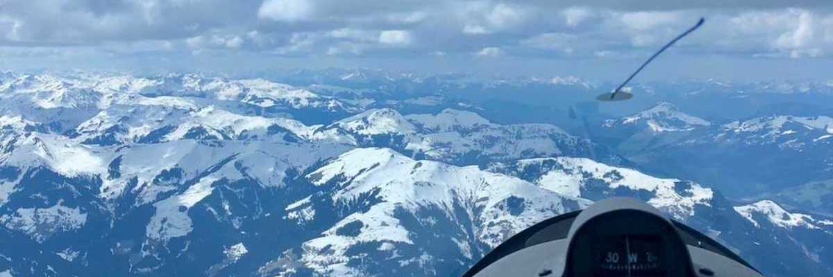 Flugwegposition um 12:29:48: Aufgenommen in der Nähe von Gemeinde Aurach bei Kitzbühel, Aurach bei Kitzbühel, Österreich in 2737 Meter