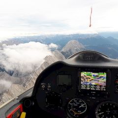 Flugwegposition um 12:56:01: Aufgenommen in der Nähe von Mieming, 6414, Österreich in 3144 Meter