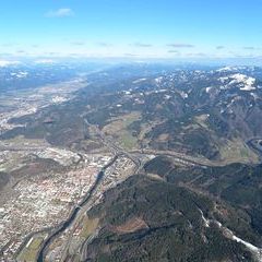 Flugwegposition um 13:34:20: Aufgenommen in der Nähe von Leoben, 8700 Leoben, Österreich in 1875 Meter