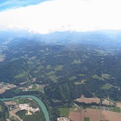 Flugwegposition um 10:44:43: Aufgenommen in der Nähe von Gemeinde Mettersdorf am Saßbach, Österreich in 2040 Meter