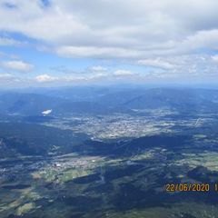 Flugwegposition um 11:59:40: Aufgenommen in der Nähe von Gemeinde Finkenstein am Faaker See, Österreich in 2242 Meter