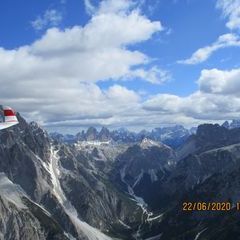 Flugwegposition um 14:30:10: Aufgenommen in der Nähe von 39034 Toblach, Südtirol, Italien in 2724 Meter