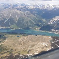 Flugwegposition um 13:42:25: Aufgenommen in der Nähe von 39027 Graun im Vinschgau, Südtirol, Italien in 3512 Meter