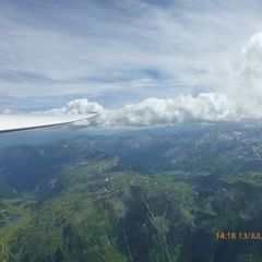 Flugwegposition um 12:18:31: Aufgenommen in der Nähe von Gemeinde Goldegg, Goldegg, Österreich in 2536 Meter