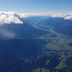 Flugwegposition um 12:58:36: Aufgenommen in der Nähe von Gemeinde Lassing bei Selzthal, Österreich in 3728 Meter