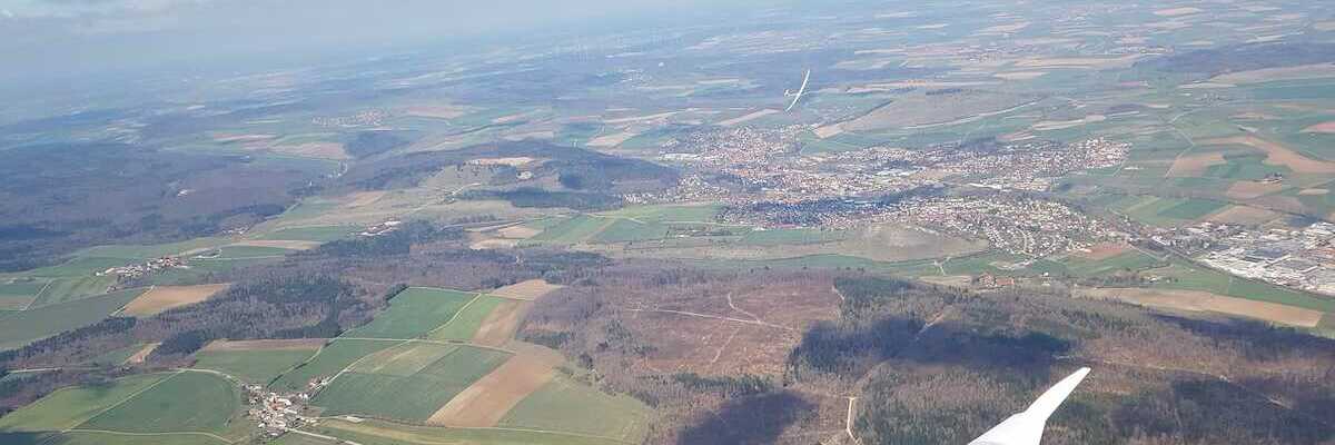 Flugwegposition um 11:28:31: Aufgenommen in der Nähe von Ostalbkreis, Deutschland in 1305 Meter