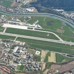 Flugwegposition um 13:05:48: Aufgenommen in der Nähe von Innsbruck, Österreich in 2502 Meter