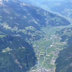 Flugwegposition um 13:21:48: Aufgenommen in der Nähe von Gemeinde Mayrhofen, Österreich in 3435 Meter
