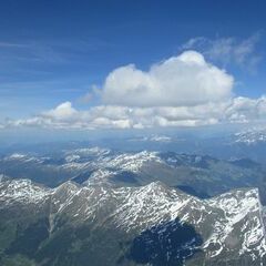 Flugwegposition um 14:03:31: Aufgenommen in der Nähe von Gemeinde Wattenberg, Österreich in 3673 Meter