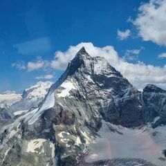Flugwegposition um 12:27:54: Aufgenommen in der Nähe von Visp, Schweiz in 3386 Meter