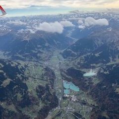 Flugwegposition um 10:45:29: Aufgenommen in der Nähe von Gemeinde Lorüns, Lorüns, Österreich in 3834 Meter