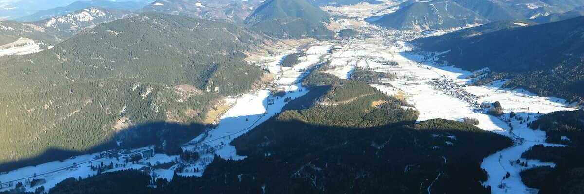 Flugwegposition um 12:29:09: Aufgenommen in der Nähe von Gemeinde Puchberg am Schneeberg, Österreich in 1548 Meter