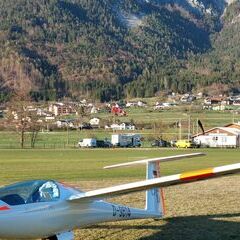 Flugwegposition um 16:48:57: Aufgenommen in der Nähe von Gemeinde Nötsch im Gailtal, Österreich in 505 Meter