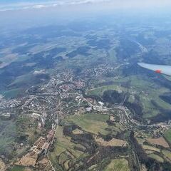 Flugwegposition um 12:08:37: Aufgenommen in der Nähe von Okres Český Krumlov, Tschechien in 2155 Meter