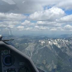 Flugwegposition um 10:45:11: Aufgenommen in der Nähe von Mürzsteg, Österreich in 2355 Meter
