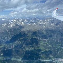 Flugwegposition um 12:50:05: Aufgenommen in der Nähe von Gemeinde Schlaiten, Schlaiten, Österreich in 3812 Meter