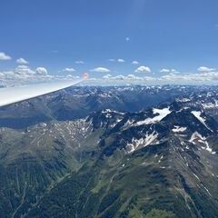 Flugwegposition um 13:10:01: Aufgenommen in der Nähe von Gemeinde Flirsch, Österreich in 3437 Meter