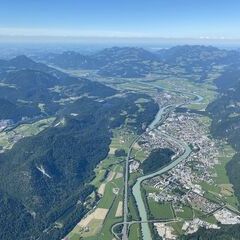 Flugwegposition um 14:31:28: Aufgenommen in der Nähe von Gemeinde Schwoich, Schwoich, Österreich in 2322 Meter