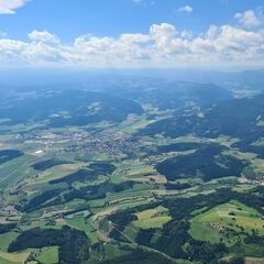 Flugwegposition um 13:49:52: Aufgenommen in der Nähe von Gemeinde Klein St. Paul, Österreich in 1990 Meter