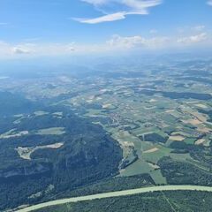 Flugwegposition um 13:30:40: Aufgenommen in der Nähe von Gemeinde St. Kanzian am Klopeiner See, Österreich in 2195 Meter