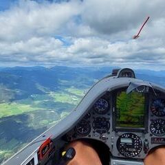 Flugwegposition um 13:09:36: Aufgenommen in der Nähe von Gemeinde Thörl, Österreich in 1905 Meter