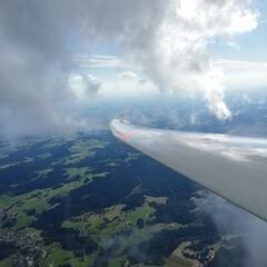 Flugwegposition um 16:03:08: Aufgenommen in der Nähe von Freyung-Grafenau, Deutschland in 2230 Meter