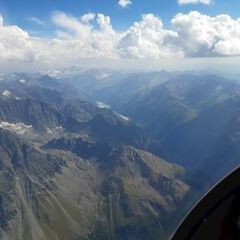 Flugwegposition um 14:38:32: Aufgenommen in der Nähe von Gemeinde Kaunertal, Österreich in 3870 Meter