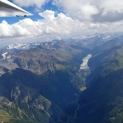 Flugwegposition um 14:41:23: Aufgenommen in der Nähe von Gemeinde Kaunertal, Österreich in 3608 Meter