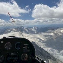 Flugwegposition um 12:19:32: Aufgenommen in der Nähe von Gemeinde Kaunertal, Österreich in 3627 Meter