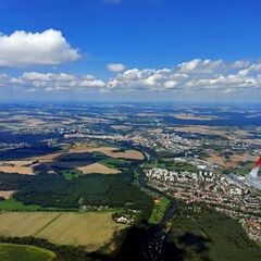 Flugwegposition um 11:33:19: Aufgenommen in der Nähe von Okres Tábor, Tschechien in 1279 Meter