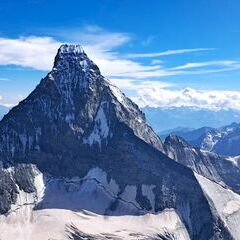 Verortung via Georeferenzierung der Kamera: Aufgenommen in der Nähe von Visp, Schweiz in 4100 Meter