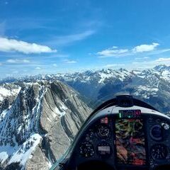 Flugwegposition um 11:22:33: Aufgenommen in der Nähe von Steeg, Österreich in 2619 Meter