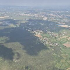 Flugwegposition um 14:24:35: Aufgenommen in der Nähe von Winzendorf-Muthmannsdorf, Österreich in 1348 Meter