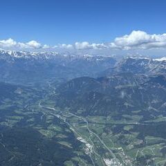 Flugwegposition um 10:53:24: Aufgenommen in der Nähe von Altenmarkt im Pongau, 5541, Österreich in 2854 Meter