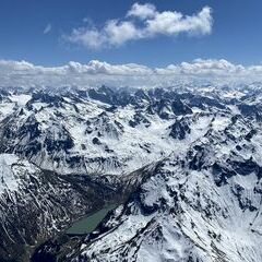 Flugwegposition um 12:40:05: Aufgenommen in der Nähe von Gaschurn, Österreich in 3465 Meter