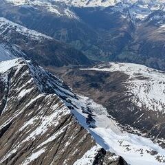 Flugwegposition um 13:59:54: Aufgenommen in der Nähe von Innervillgraten, 9932 Innervillgraten, Österreich in 3399 Meter