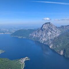 Flugwegposition um 10:59:08: Aufgenommen in der Nähe von Ebensee am Traunsee, 4802 Ebensee, Österreich in 1586 Meter
