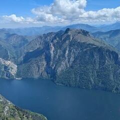 Flugwegposition um 10:57:32: Aufgenommen in der Nähe von Ebensee am Traunsee, 4802 Ebensee, Österreich in 1624 Meter